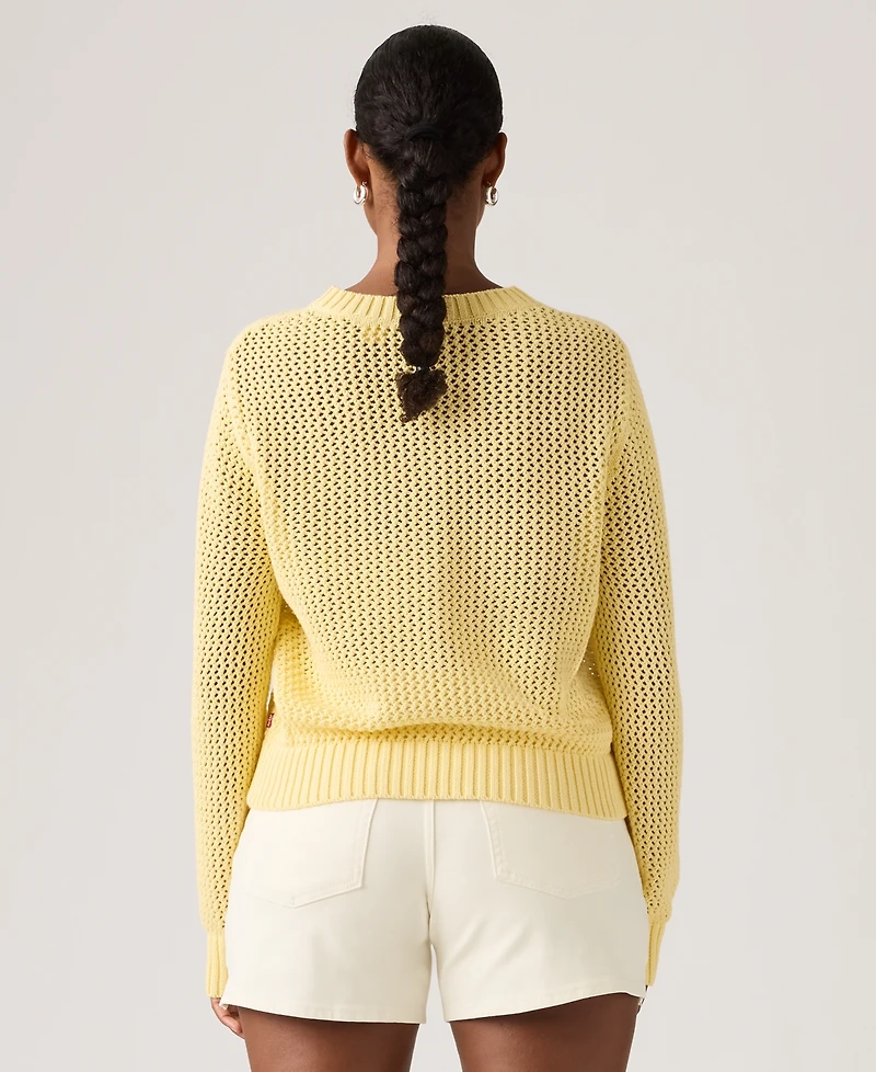 Levi's Women's Gaelle Long-Sleeve Crochet Pull-On Sweater