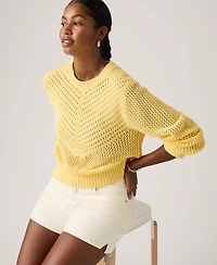 Levi's Women's Gaelle Long-Sleeve Crochet Pull-On Sweater