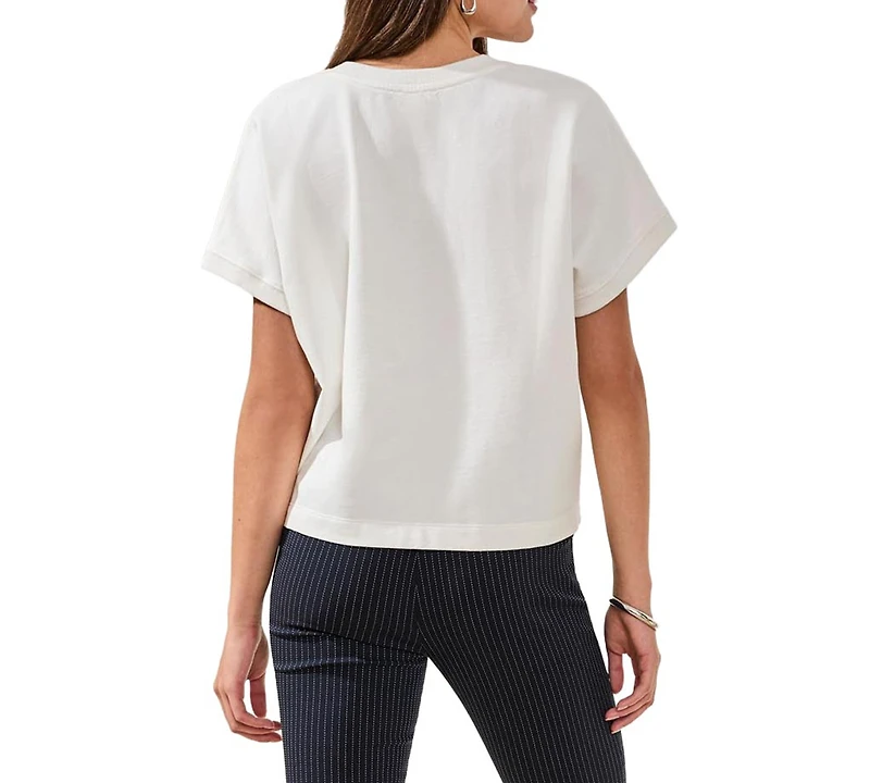 Tribal Women's Crew Neck Cap-Sleeve Top