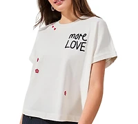 Tribal Women's Crew Neck Cap-Sleeve Top