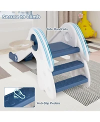 Mecale 3-in-1 Toddler Slide Climber Playset with Basketball Hoop and Ball