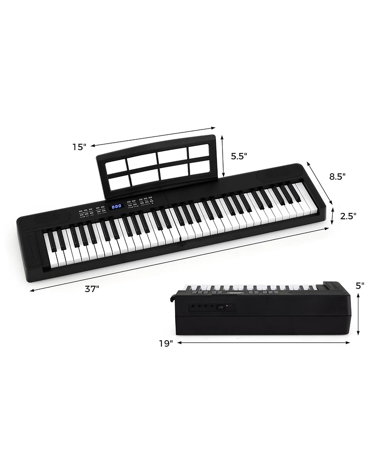 Mecale 61-Key Foldable Full-Size Electronic Piano Keyboard with Midi & Split Function, Portable for