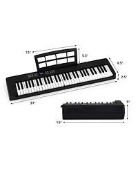 Mecale 61-Key Foldable Full-Size Electronic Piano Keyboard with Midi & Split Function, Portable for
