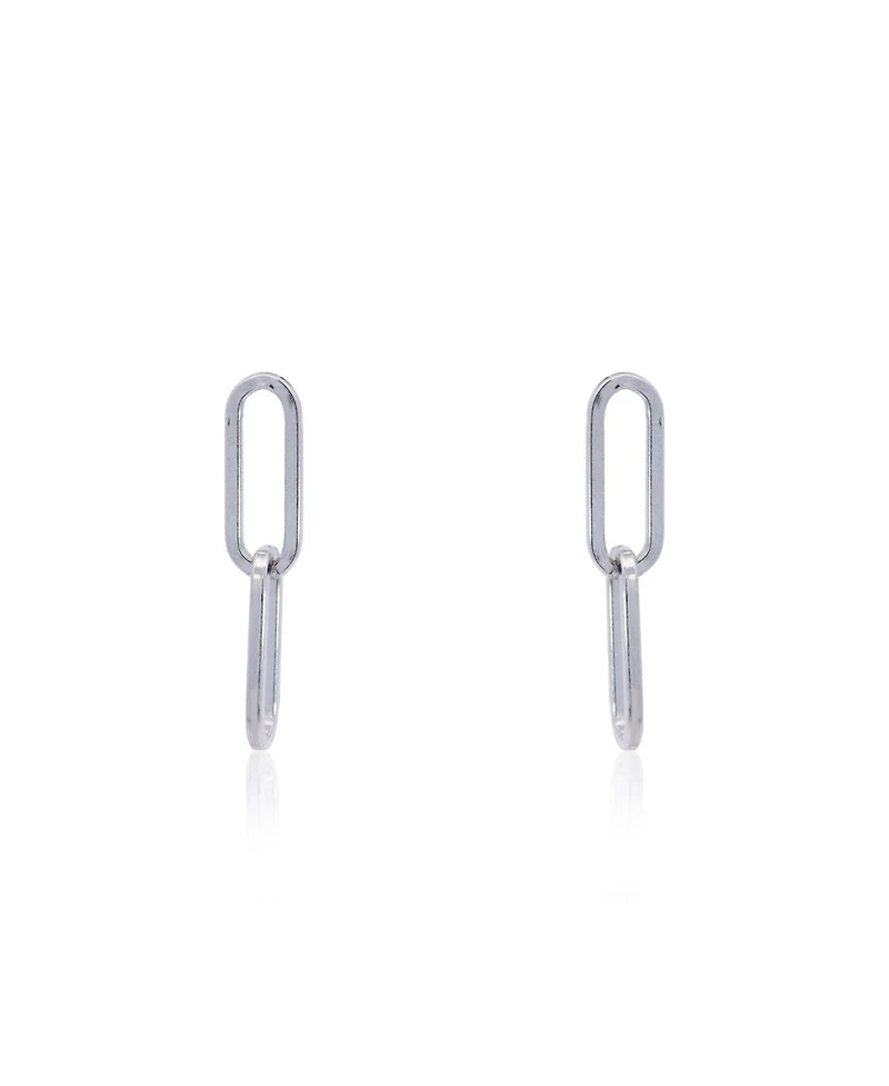 The Lovery Double Paperclip Link Drop Earrings