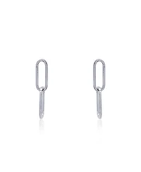 The Lovery Double Paperclip Link Drop Earrings