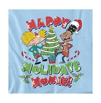 Hey Arnold Men's Happy Holidays Homie And Gerald Christmas T-Shirt