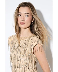 MissPap Women's Premium Embellished Beaded Mini Dress