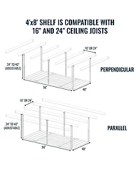 StoreYour 4' x 8' Faber Overhead Garage Shelving | Holds 700 lbs