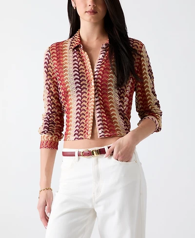 Guess Women's Izzy Collared Long-Sleeve Top