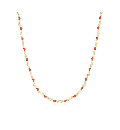 The Lovery Enamel Heart Link Necklace
