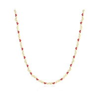 The Lovery Enamel Heart Link Necklace