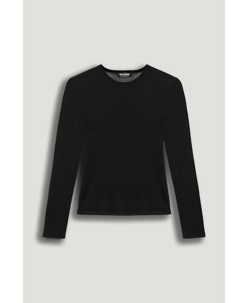 Nocturne Women's Sheer Crew-Neck Mesh Top