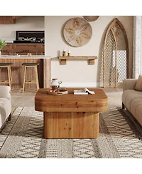 Tribesigns 31.5'' Solid Wood Coffee Table, Farmhouse Square Coffee Table
