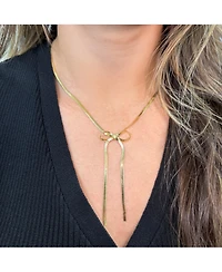 The Lovery Herringbone Bow Necklace Sterling Silver
