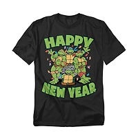 Teenage Mutant Ninja Turtles Men's Happy New Year Group T-Shirt