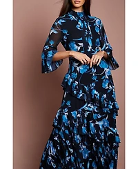 Coast Women's Pleated Frill Chiffon Maxi Dress