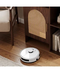 Tribesigns 41.34" H Robot Vacuum Storage Cabinet Side Table, Multi Tier Farmhouse End Cabinet for Living Room, Small Corners