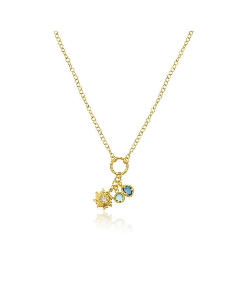 The Lovery Sunflower Charm Necklace 14K Gold-Plated Sterling Silver
