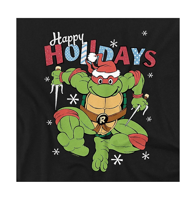 Teenage Mutant Ninja Turtles Men's Happy Holidays With Raphael T-Shirt