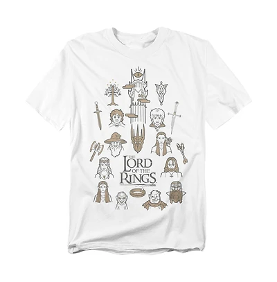 Lord Of The Rings Men's Doodle Icons T-Shirt