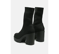 zinnia knitted block heeled boots