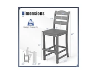 Slickblue 30 Inch Outdoor Counter Height Bar Stools Set of 2 with Backs