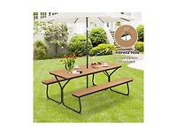 Slickblue Outdoor 6 Ft Picnic Table with Bench Seating for 6 to 8