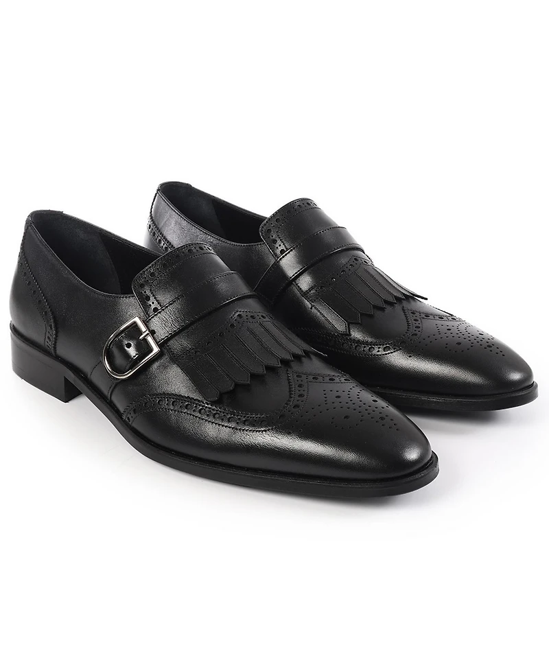 Vellapais Men's Monk Strap Tassel Wingtip Dress Shoes