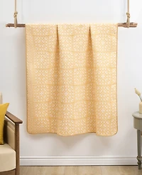 Greenland Home Fashions Granny Squares Reversible Jacquard Woven Throw, 50" x 60"