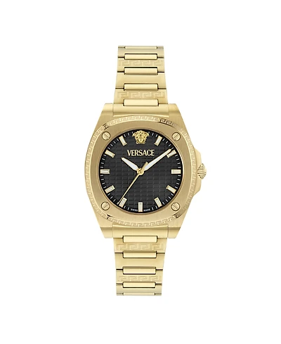 Versace Women's Greca Pulse Ip Yellow Gold Bracelet Watch, 36mm