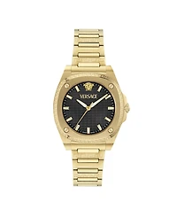 Versace Women's Greca Pulse Ip Yellow Gold Bracelet Watch, 36mm