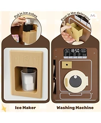 Mecale Wooden Outdoor Mud Kitchen for Kids, Play Kitchen Toy for Ages 3–8