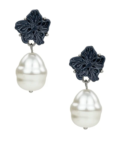 Patricia Nash Gold-Tone Plated Flower Mother of Pearl Earrings