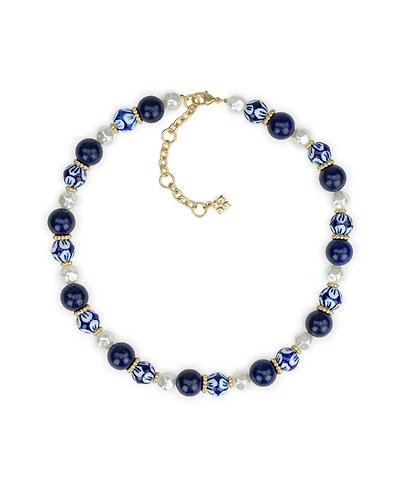 Patricia Nash Gold-Tone Plated Bead and Mother of Pearl Necklace