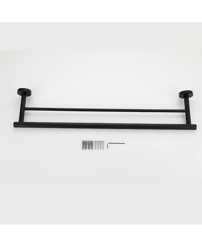 Rainsken 23.6" Stainless Steel Wall Mounted Towel Bar, Double Bath Towel Bar for Bathroom