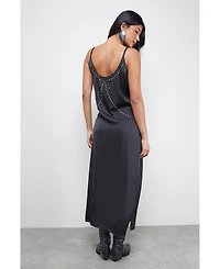 Warehouse Women's Premium Stud Embellished Slip Dress