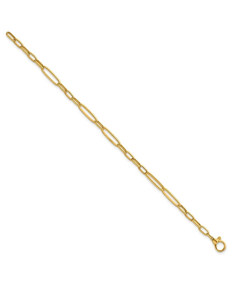Curata Jewelry Solid 18k Yellow Gold Italian 8 Inch 5.9mm Sizes Paperclip Links Bracelet