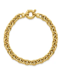 Curata Jewelry Solid 18k Yellow Gold Italian 7.5 Inch 7mm Large Rolo Link Toggle Bracelet