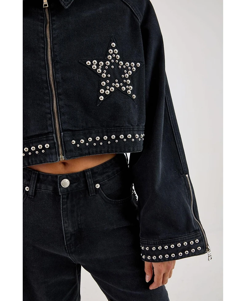 Nasty Gal Women's Studded Denim Jacket