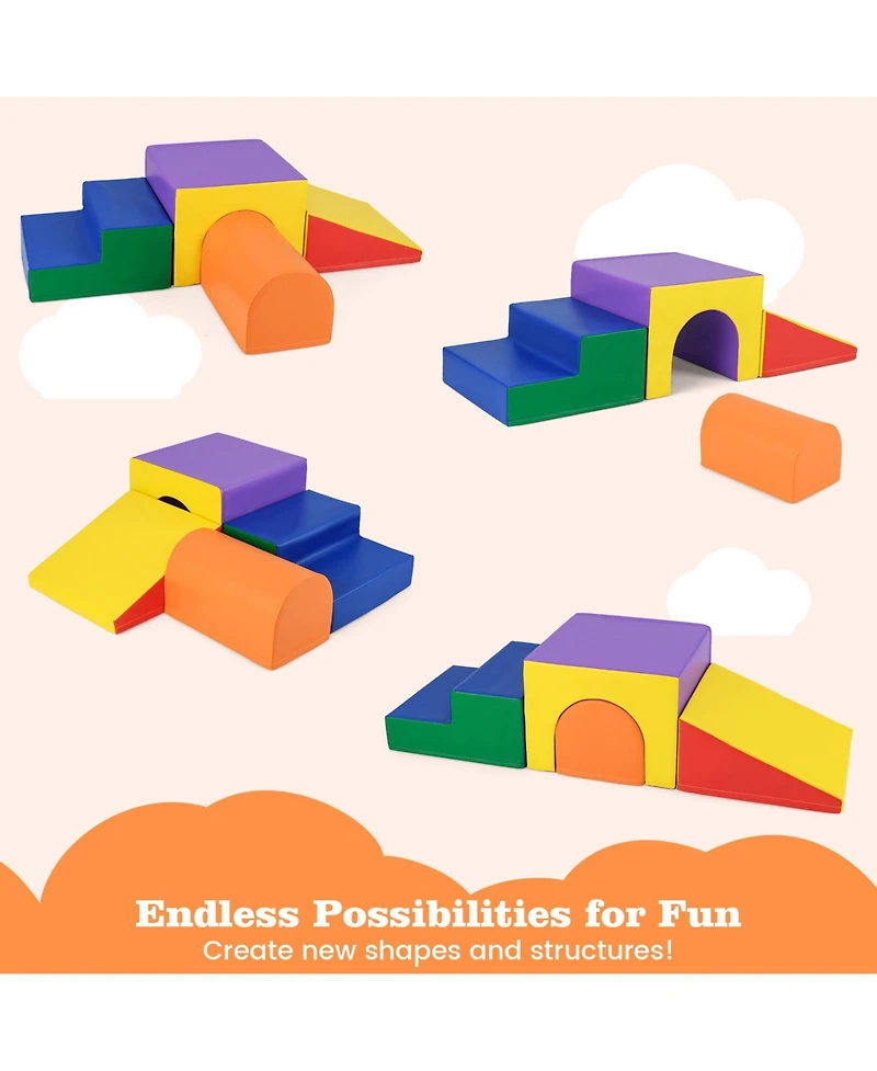 Mecale Foam Climb and Crawl Play Set with Soft Blocks for Infants & Toddlers