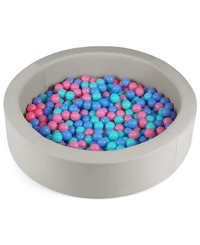 Mecale 42.5-Inch Round Foam Ball Pit for Toddlers with Sponge Filling, Washable Cover