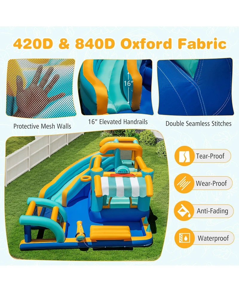 Mecale Inflatable Water Slide Bounce House Jump Castle with 750W Blower Included