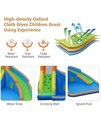 Mecale Kids Inflatable Water Slide Bounce House with Carry Bag, 480W Blower Included