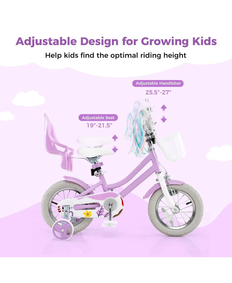 Mecale Girls' Bike with Doll Seat and Streamers