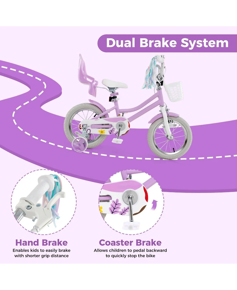 Mecale Girls' Bike with Doll Seat and Streamers
