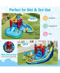 Mecale Inflatable Wet/Dry Combo Bounce House Water Park