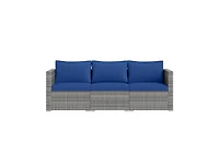 Slickblue Outdoor 3-Piece Pe Rattan Sectional Sofa Set with Cushions