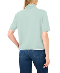 CeCe Women's Tie Neck Short-Sleeve Sweater