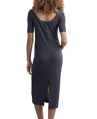 Celtic & Co. Women's Linen Blend Button Back Midi Dress