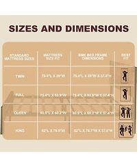 gaomon Bed Frame with Wooden Headboard – Features a Platform Design with Under-Bed Storage and Metal Legs. Noise-Free Operation